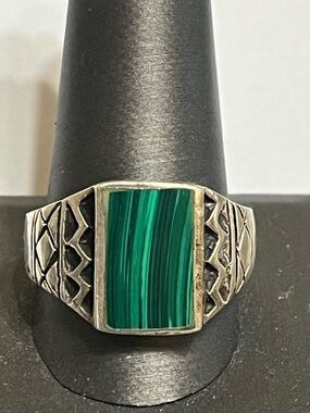 Shube Sterling Malachite Ring